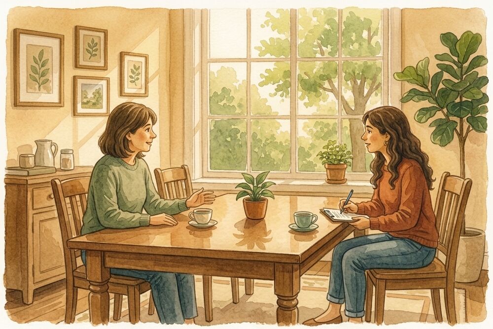 A consultation conversation at home